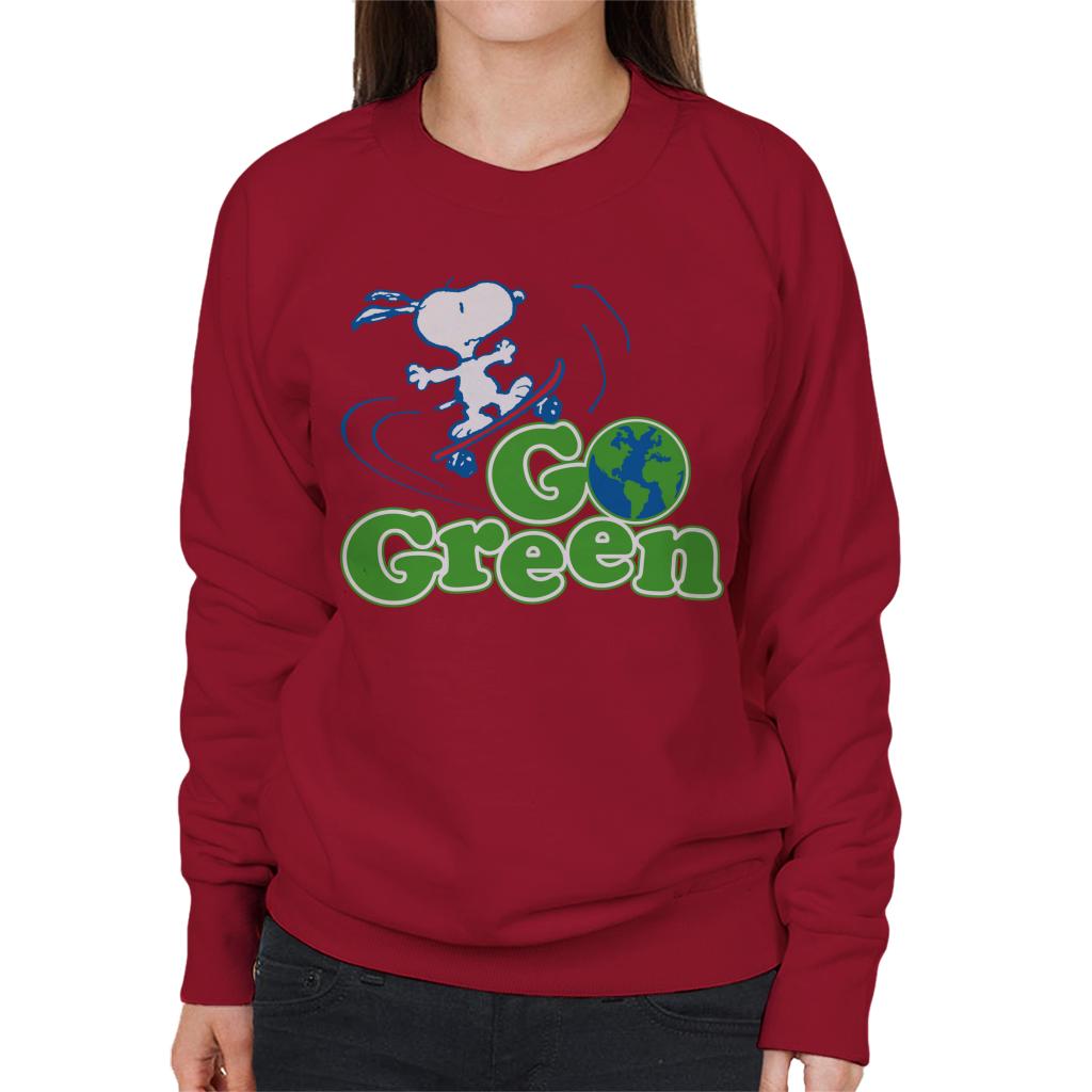 Peanuts Snoopy Go Green Women's Sweatshirt-ALL + EVERY