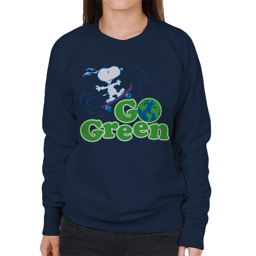 Peanuts Snoopy Go Green Women's Sweatshirt-ALL + EVERY