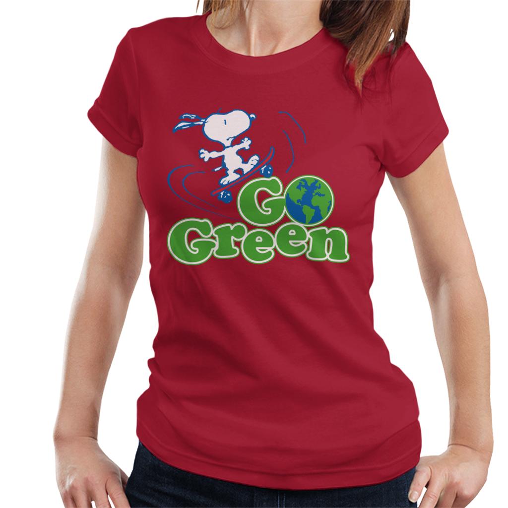 Peanuts Snoopy Go Green Women's T-Shirt-ALL + EVERY