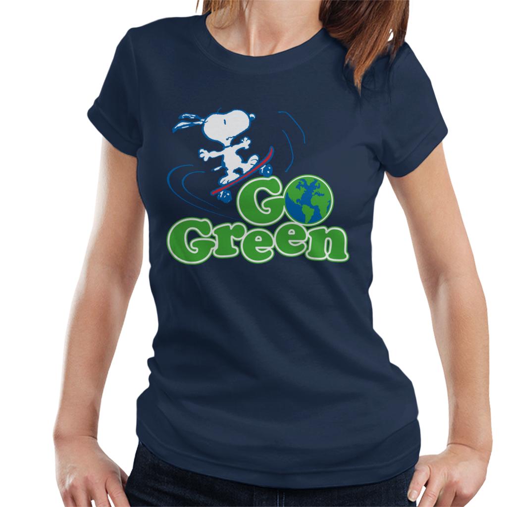 Peanuts Snoopy Go Green Women's T-Shirt-ALL + EVERY