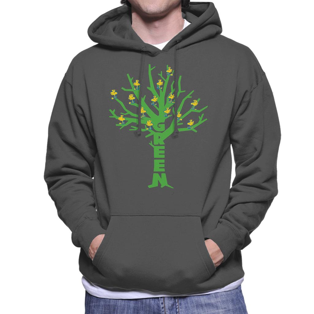 Peanuts Woodstock Green Tree Men's Hooded Sweatshirt-ALL + EVERY