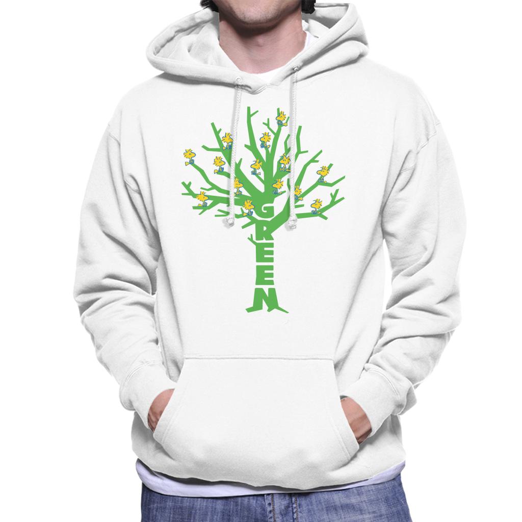 Peanuts Woodstock Green Tree Men's Hooded Sweatshirt-ALL + EVERY