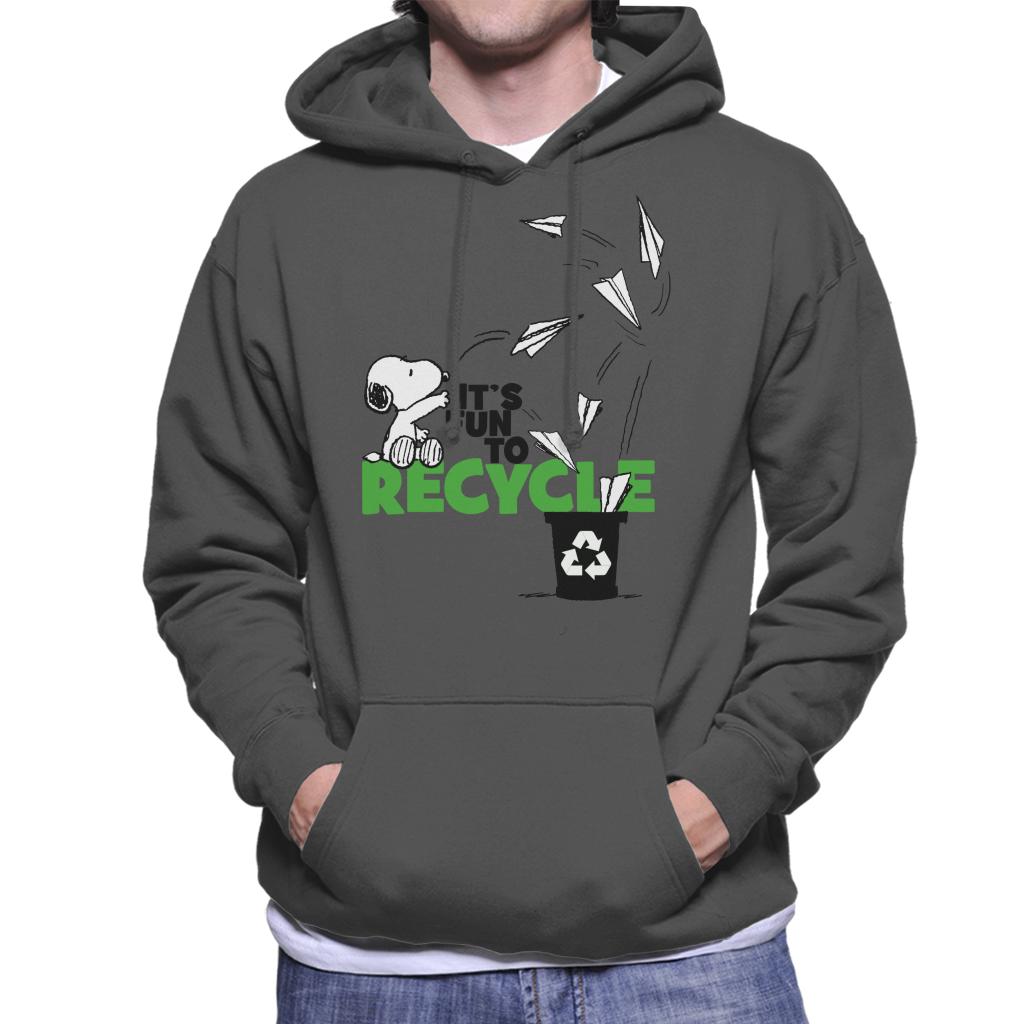 Peanuts Snoopy Its Fun To Recycle Men's Hooded Sweatshirt-ALL + EVERY