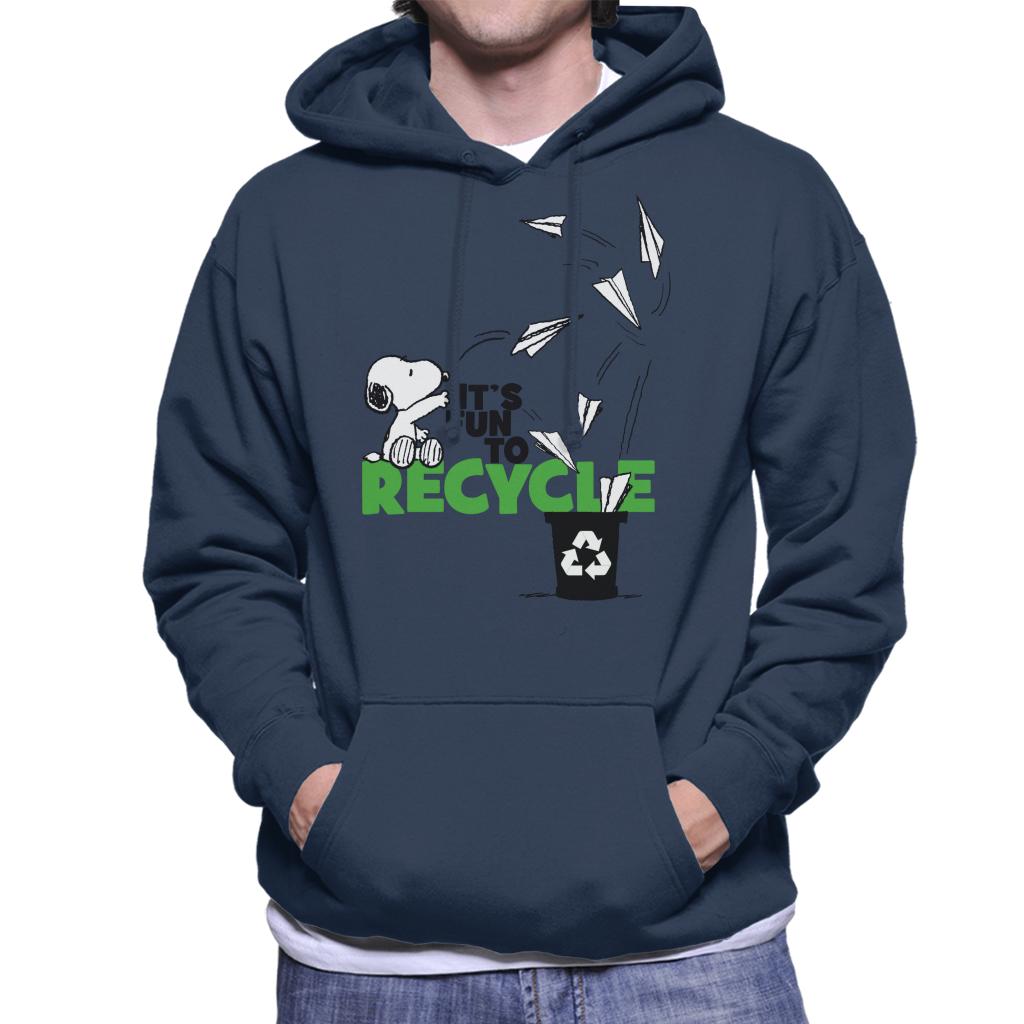 Peanuts Snoopy Its Fun To Recycle Men's Hooded Sweatshirt-ALL + EVERY