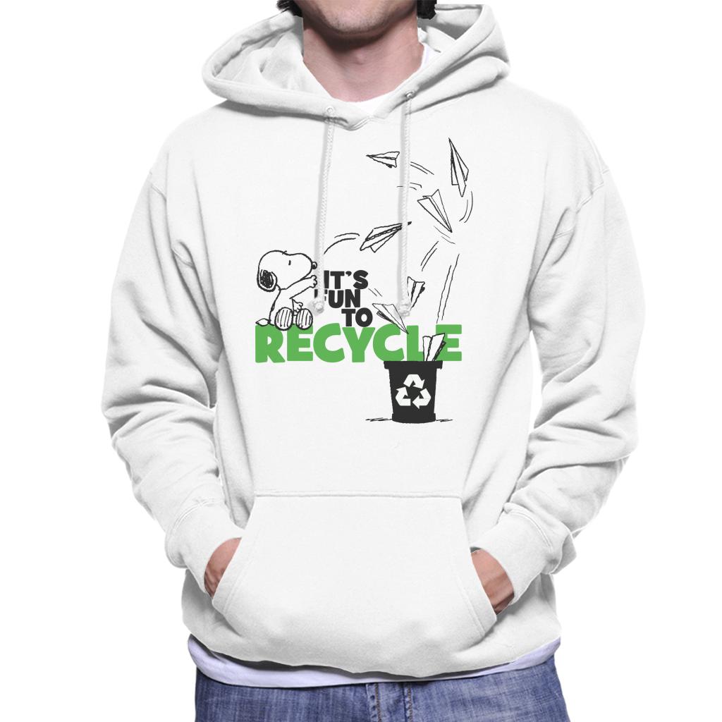 Peanuts Snoopy Its Fun To Recycle Men's Hooded Sweatshirt-ALL + EVERY