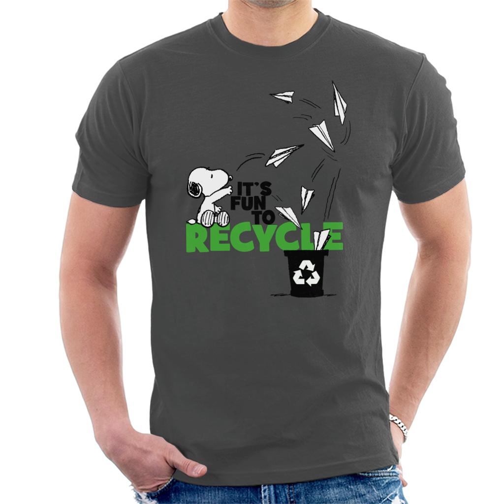 Peanuts Snoopy Its Fun To Recycle Men's T-Shirt-ALL + EVERY