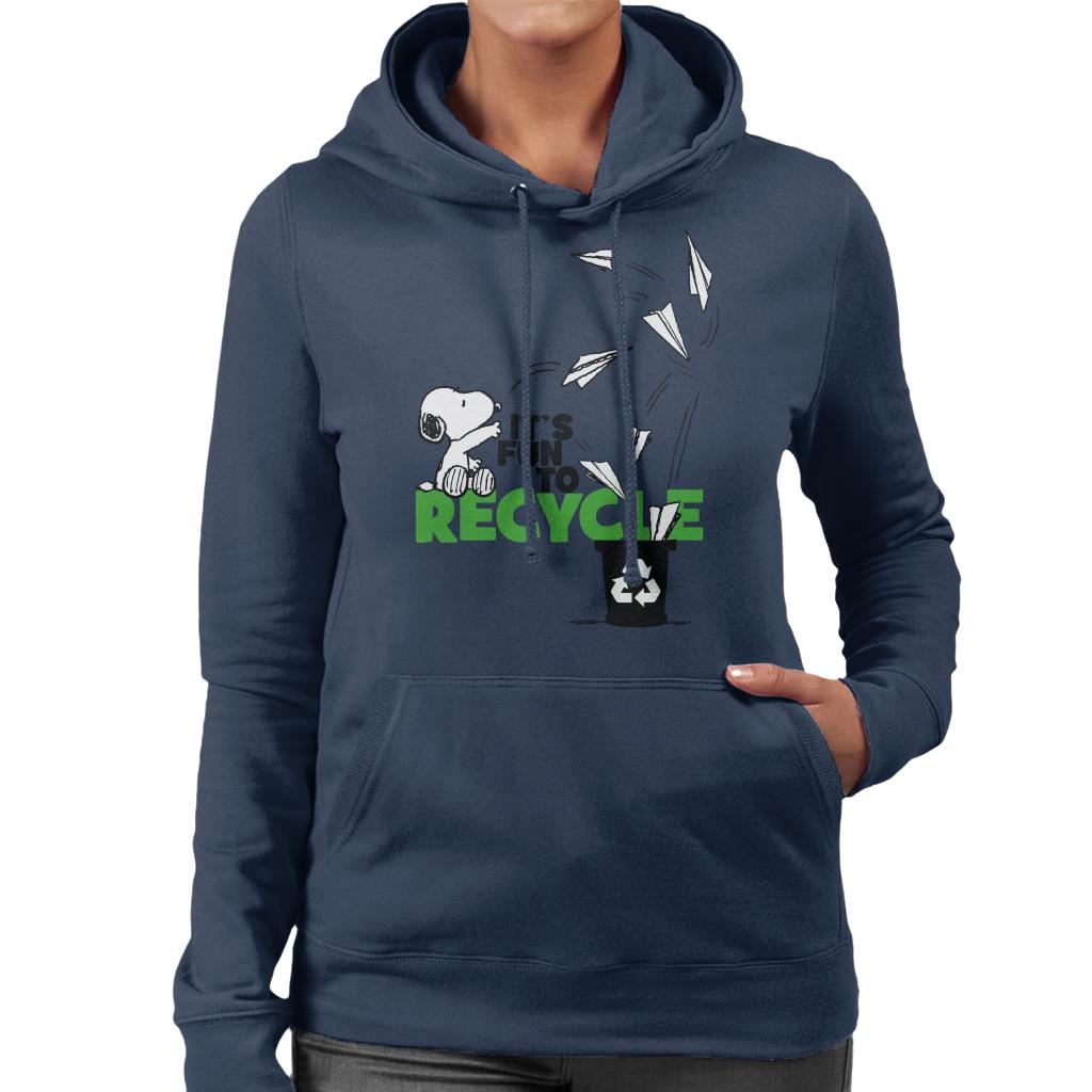 Peanuts Snoopy Its Fun To Recycle Women's Hooded Sweatshirt-ALL + EVERY