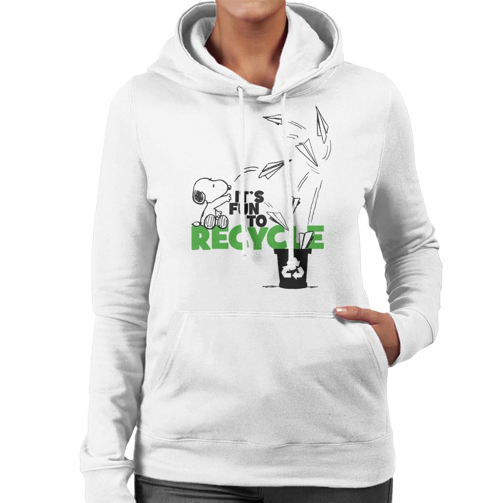 Peanuts Snoopy Its Fun To Recycle Women's Hooded Sweatshirt-ALL + EVERY