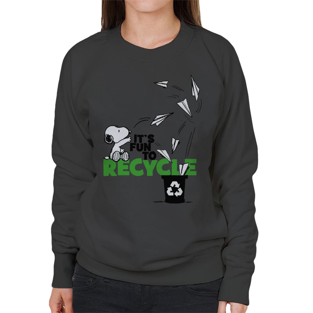 Peanuts Snoopy Its Fun To Recycle Women's Sweatshirt-ALL + EVERY