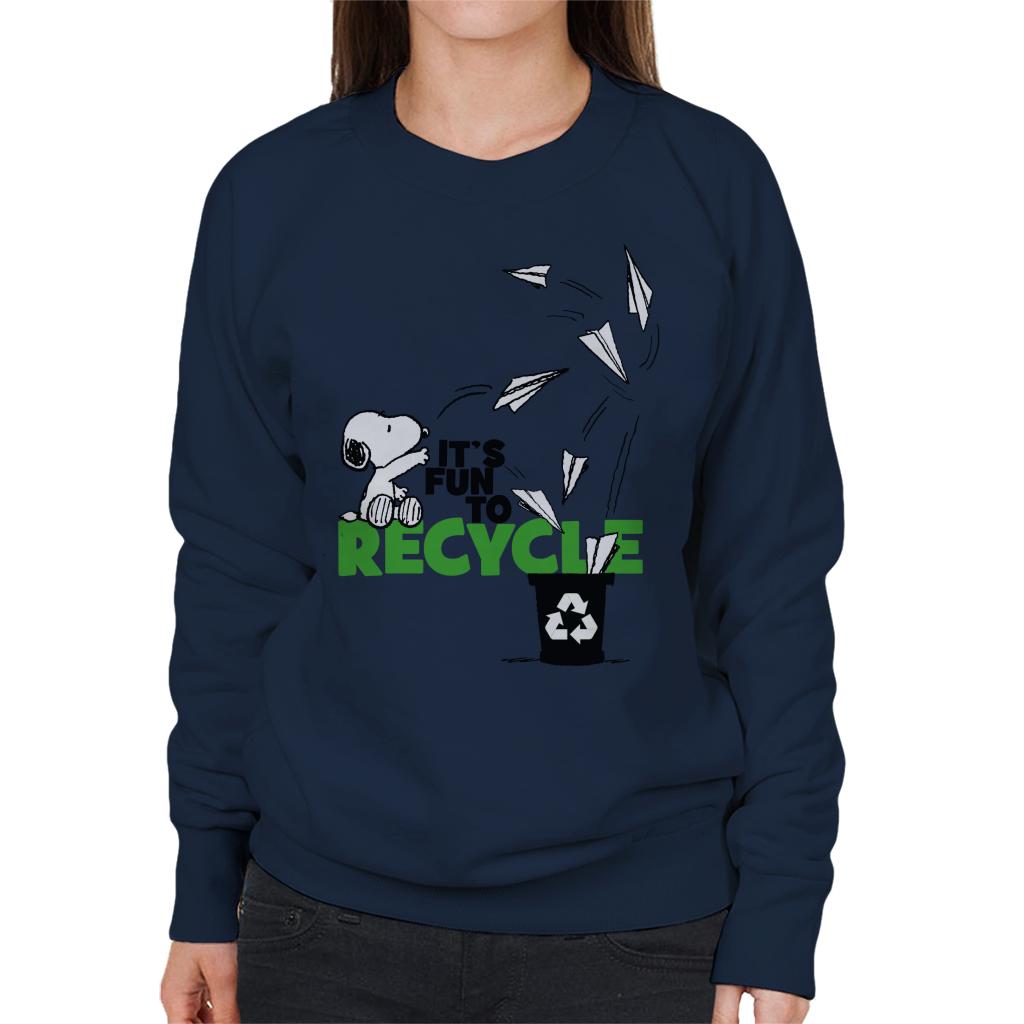 Peanuts Snoopy Its Fun To Recycle Women's Sweatshirt-ALL + EVERY