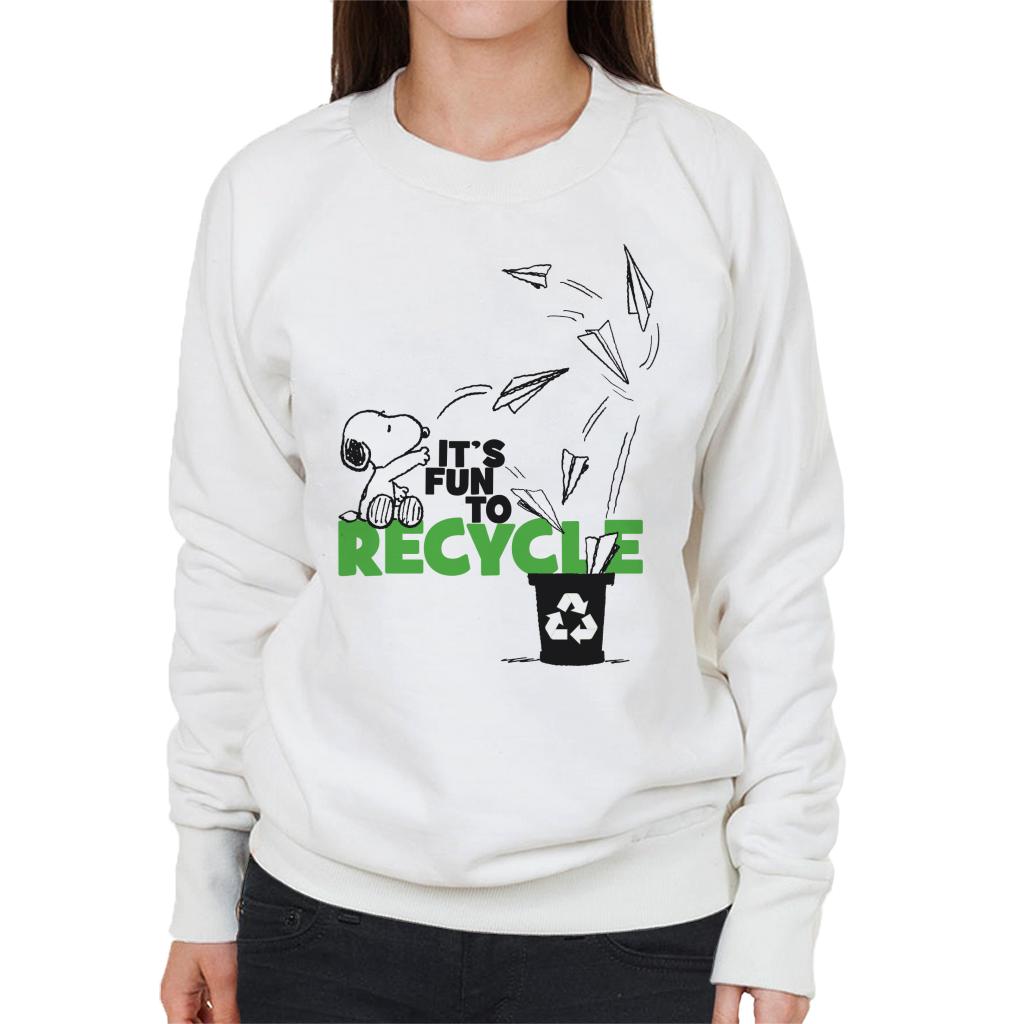 Peanuts Snoopy Its Fun To Recycle Women's Sweatshirt-ALL + EVERY