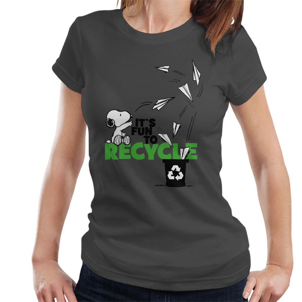 Peanuts Snoopy Its Fun To Recycle Women's T-Shirt-ALL + EVERY