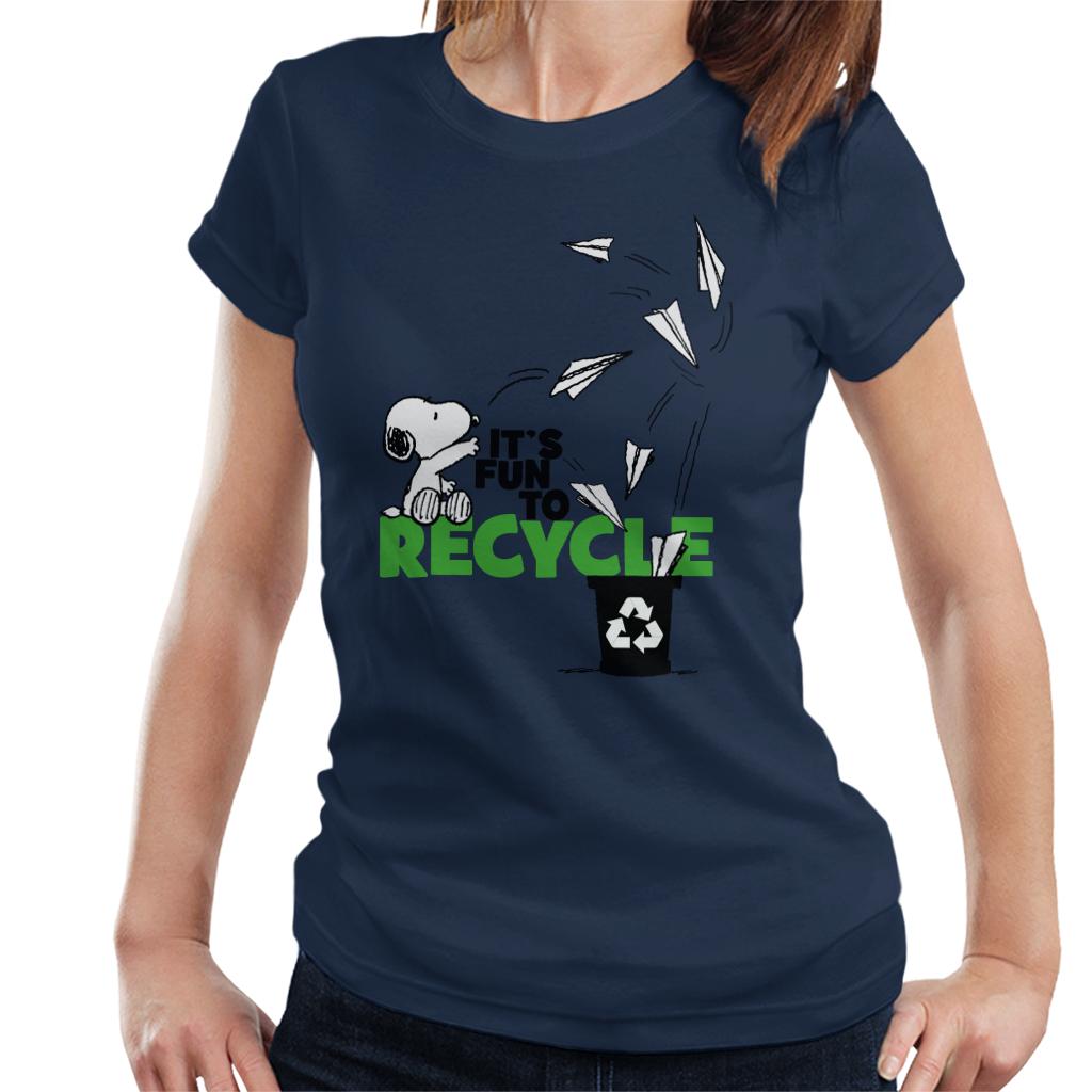 Peanuts Snoopy Its Fun To Recycle Women's T-Shirt-ALL + EVERY