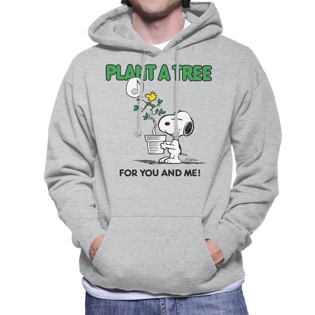 Peanuts Snoopy Plant A Tree Men's Hooded Sweatshirt-ALL + EVERY