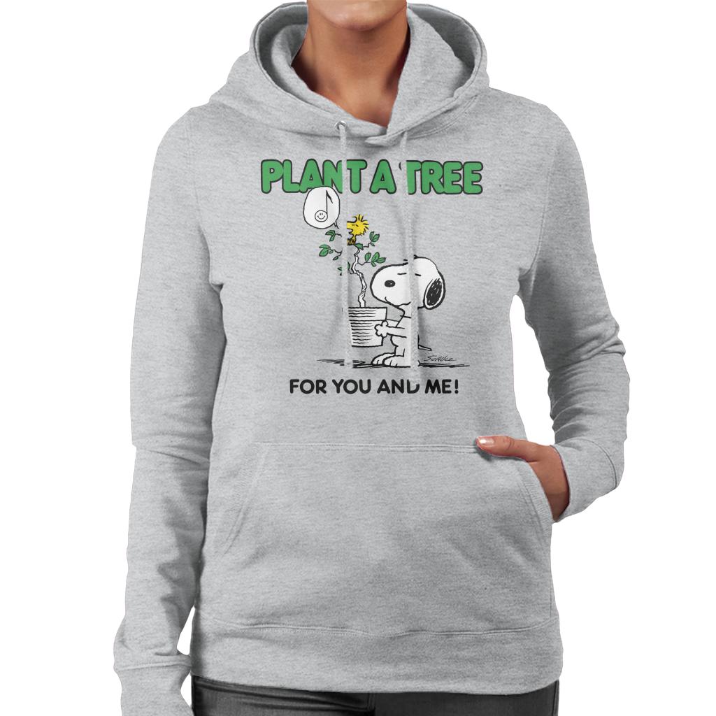 Peanuts Snoopy Plant A Tree Women's Hooded Sweatshirt-ALL + EVERY