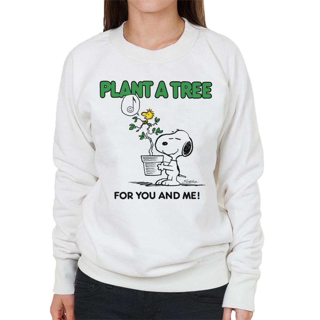 Peanuts Snoopy Plant A Tree Women's Sweatshirt-ALL + EVERY