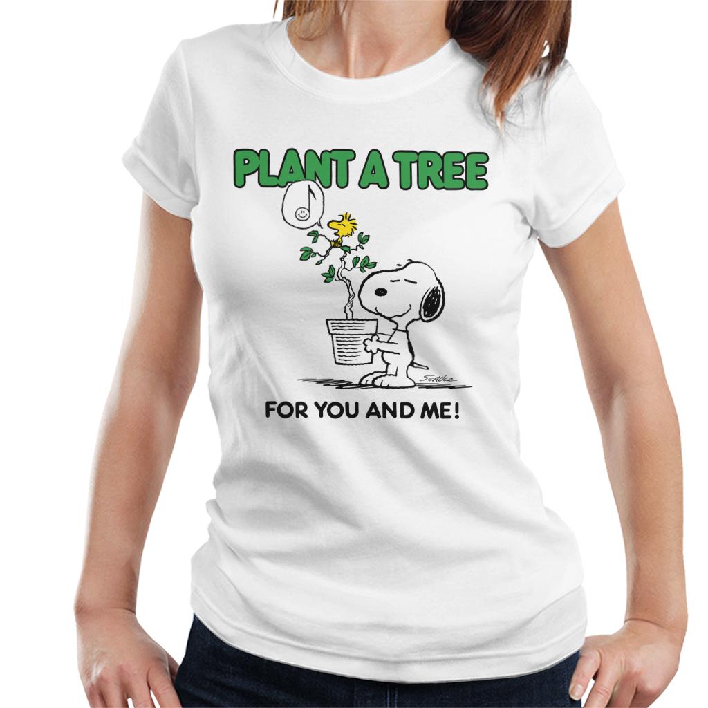 Peanuts Snoopy Plant A Tree Women's T-Shirt-ALL + EVERY