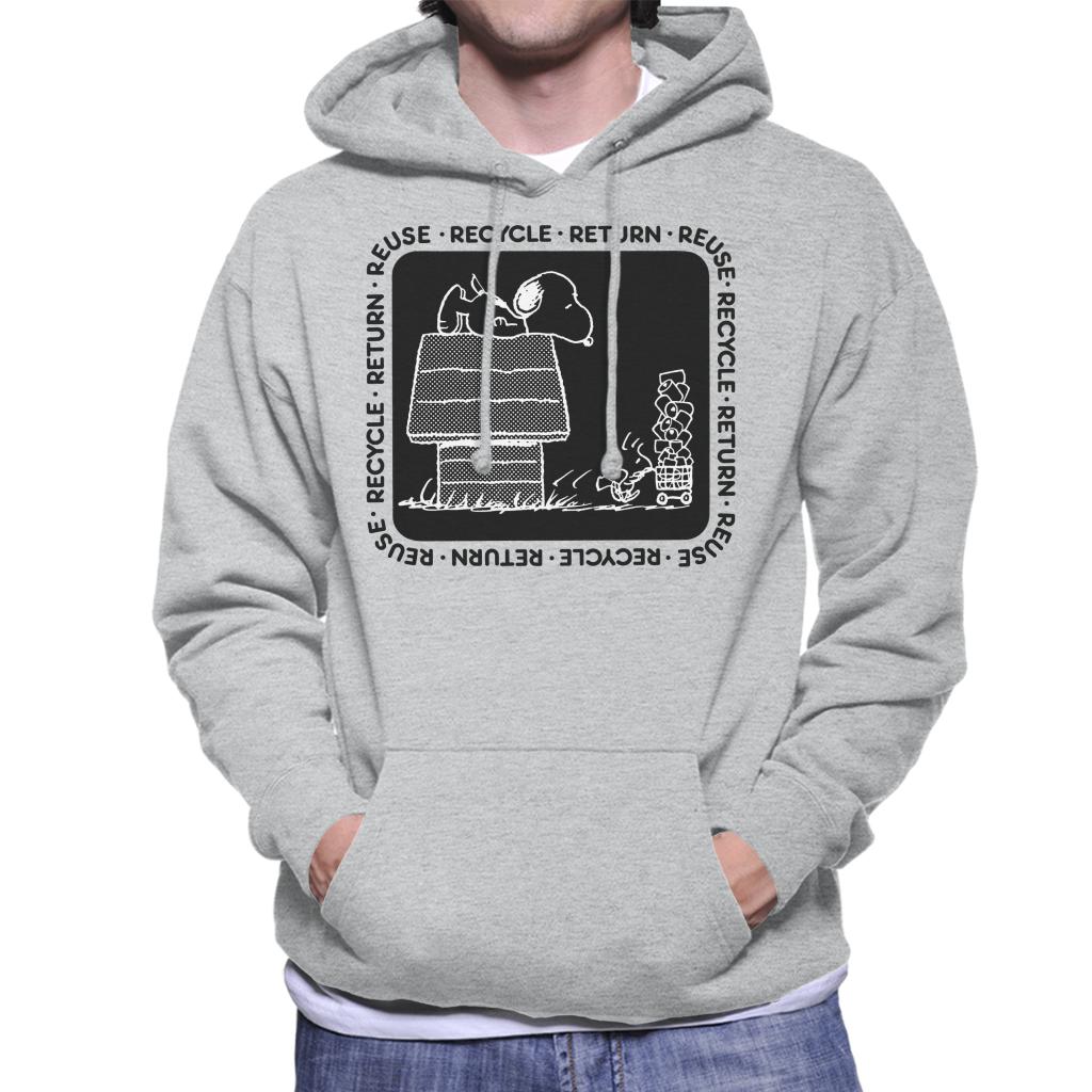 Peanuts Snoopy Recycle Return Reuse Men's Hooded Sweatshirt-ALL + EVERY