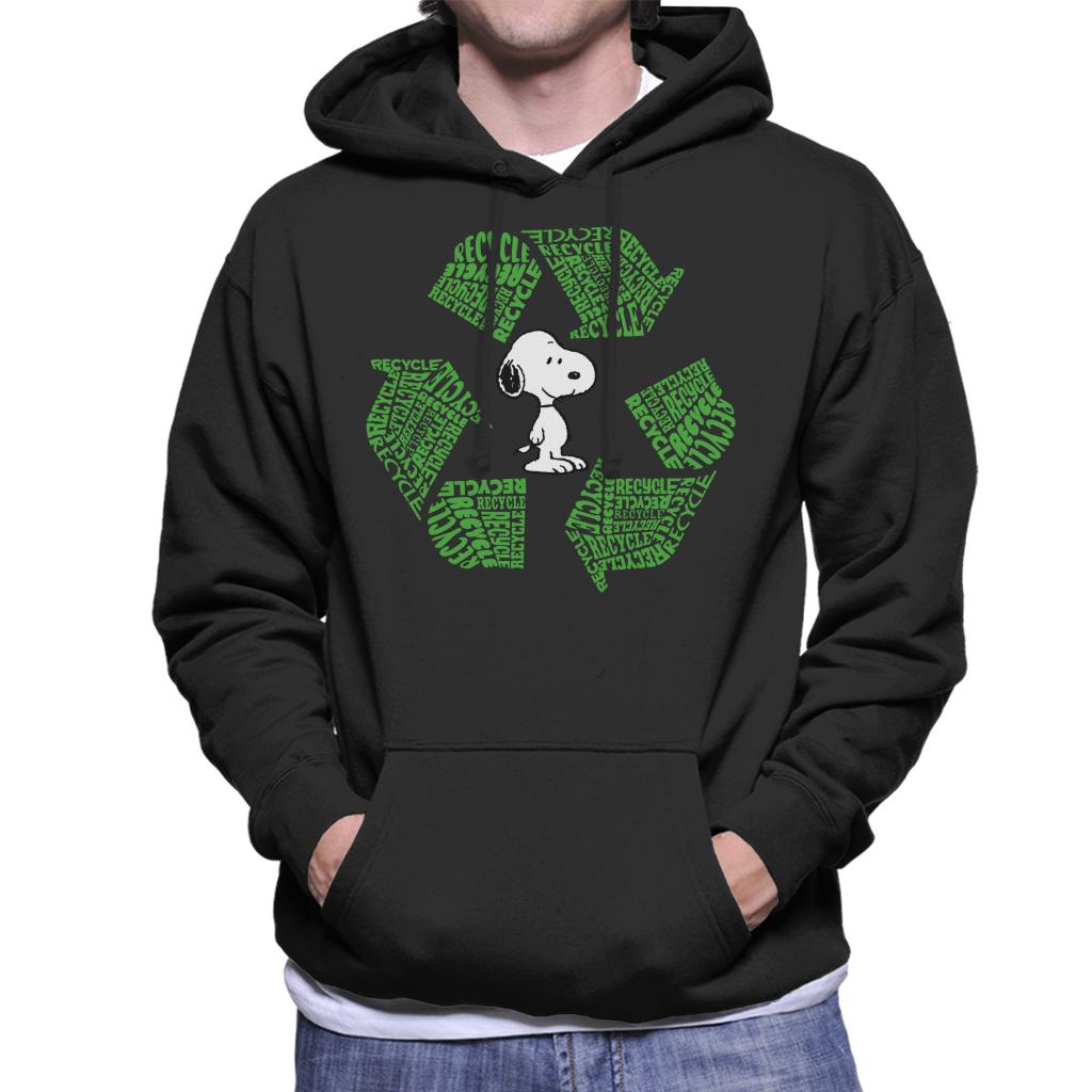 Peanuts Snoopy Recycle Sign Men's Hooded Sweatshirt-ALL + EVERY