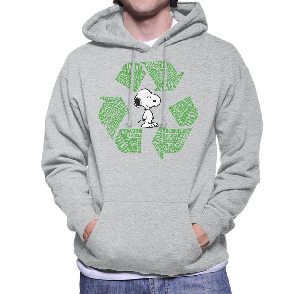 Peanuts Snoopy Recycle Sign Men's Hooded Sweatshirt-ALL + EVERY