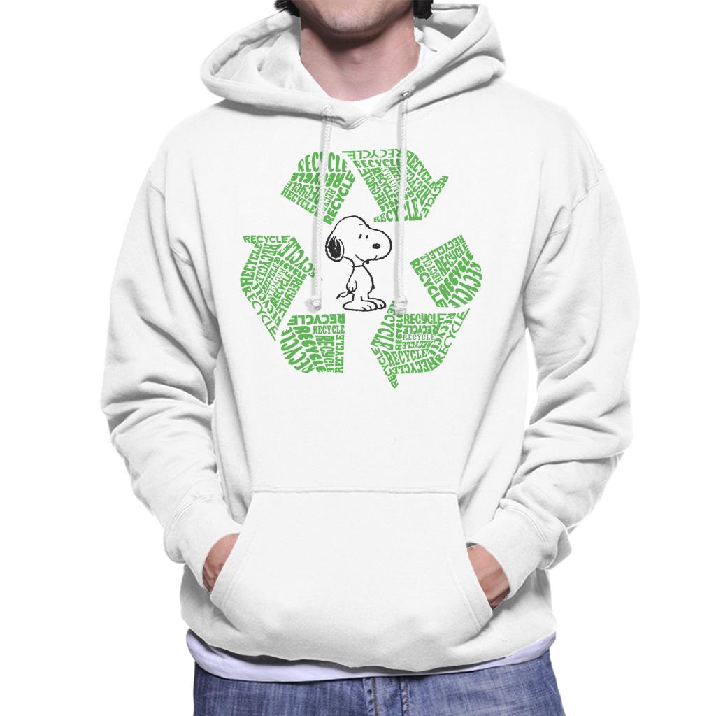 Peanuts Snoopy Recycle Sign Men's Hooded Sweatshirt-ALL + EVERY