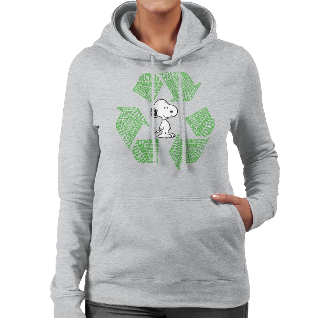 Peanuts Snoopy Recycle Sign Women's Hooded Sweatshirt-ALL + EVERY