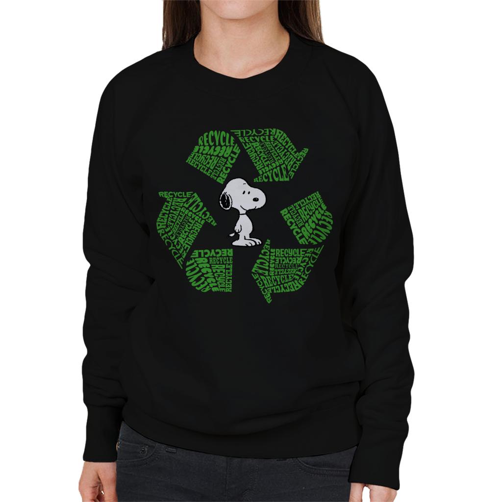 Peanuts Snoopy Recycle Sign Women's Sweatshirt-ALL + EVERY