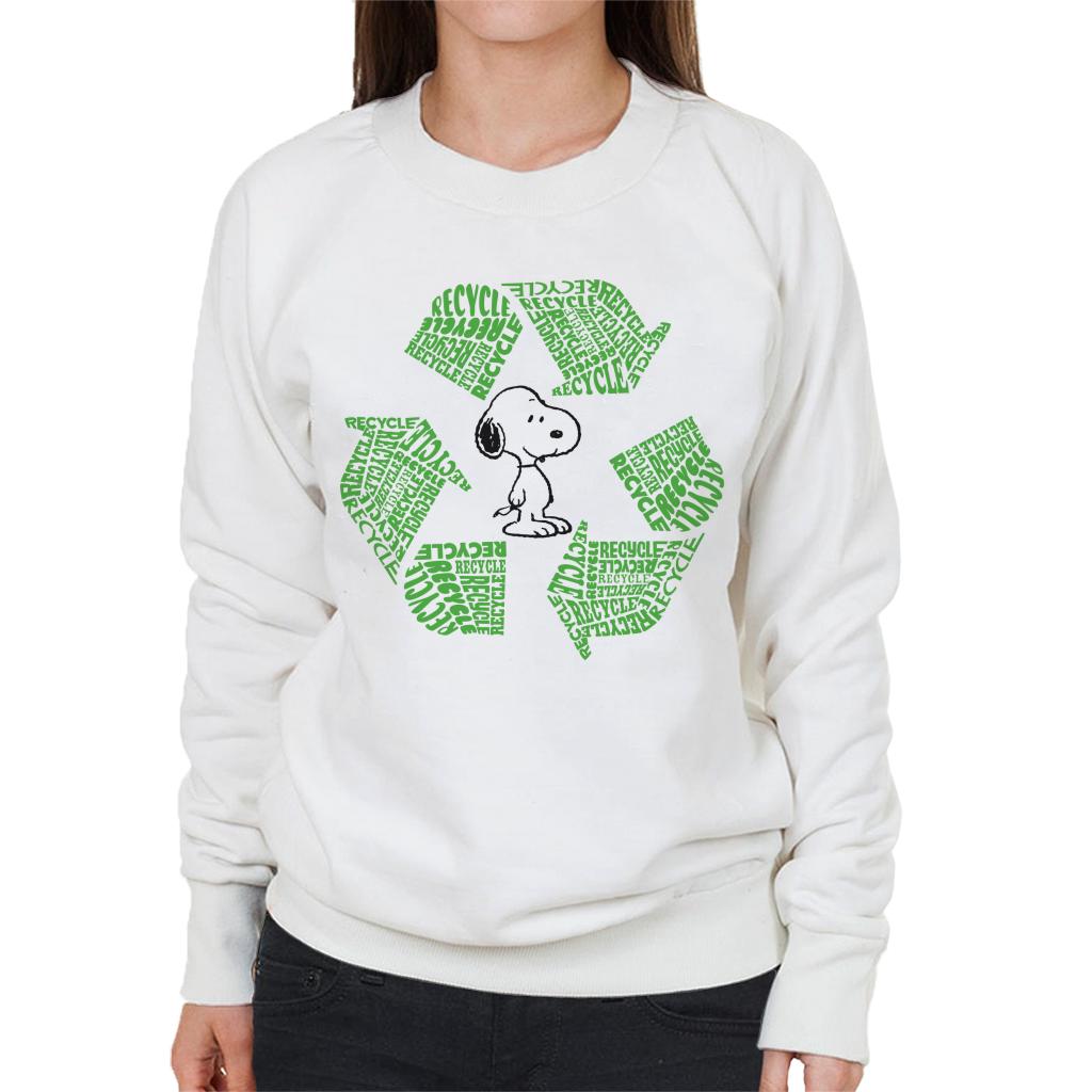 Peanuts Snoopy Recycle Sign Women's Sweatshirt-ALL + EVERY