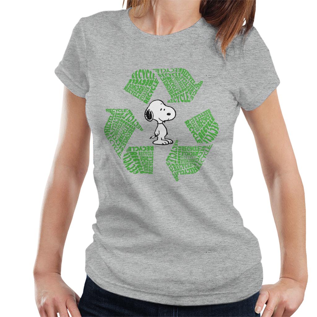 Peanuts Snoopy Recycle Sign Women's T-Shirt-ALL + EVERY