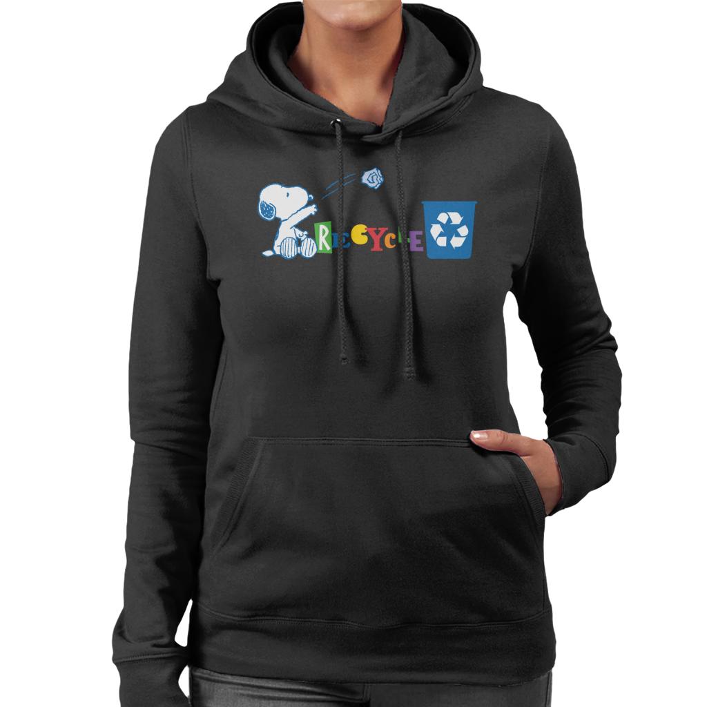 Peanuts Snoopy Recycle Women's Hooded Sweatshirt-ALL + EVERY