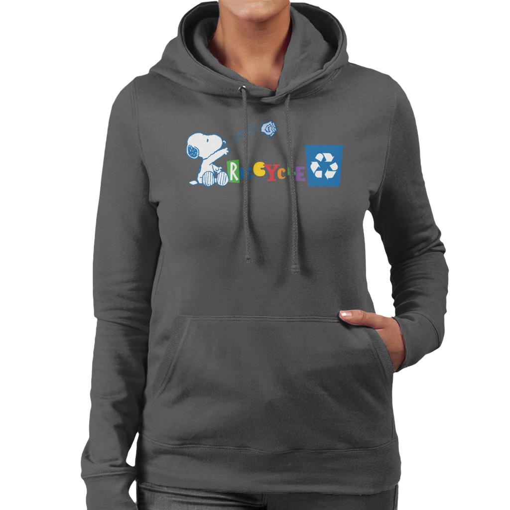 Peanuts Snoopy Recycle Women's Hooded Sweatshirt-ALL + EVERY