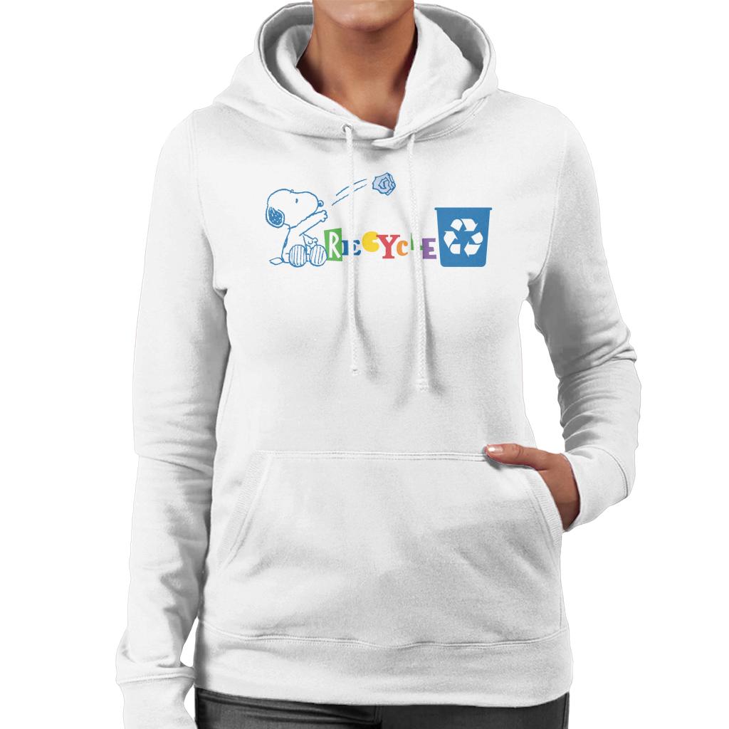 Peanuts Snoopy Recycle Women's Hooded Sweatshirt-ALL + EVERY