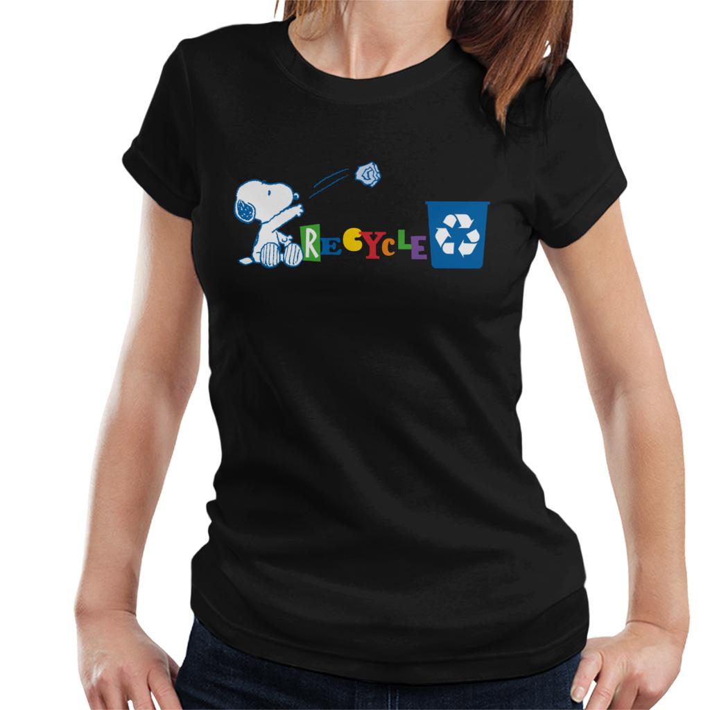 Peanuts Snoopy Recycle Women's T-Shirt-ALL + EVERY