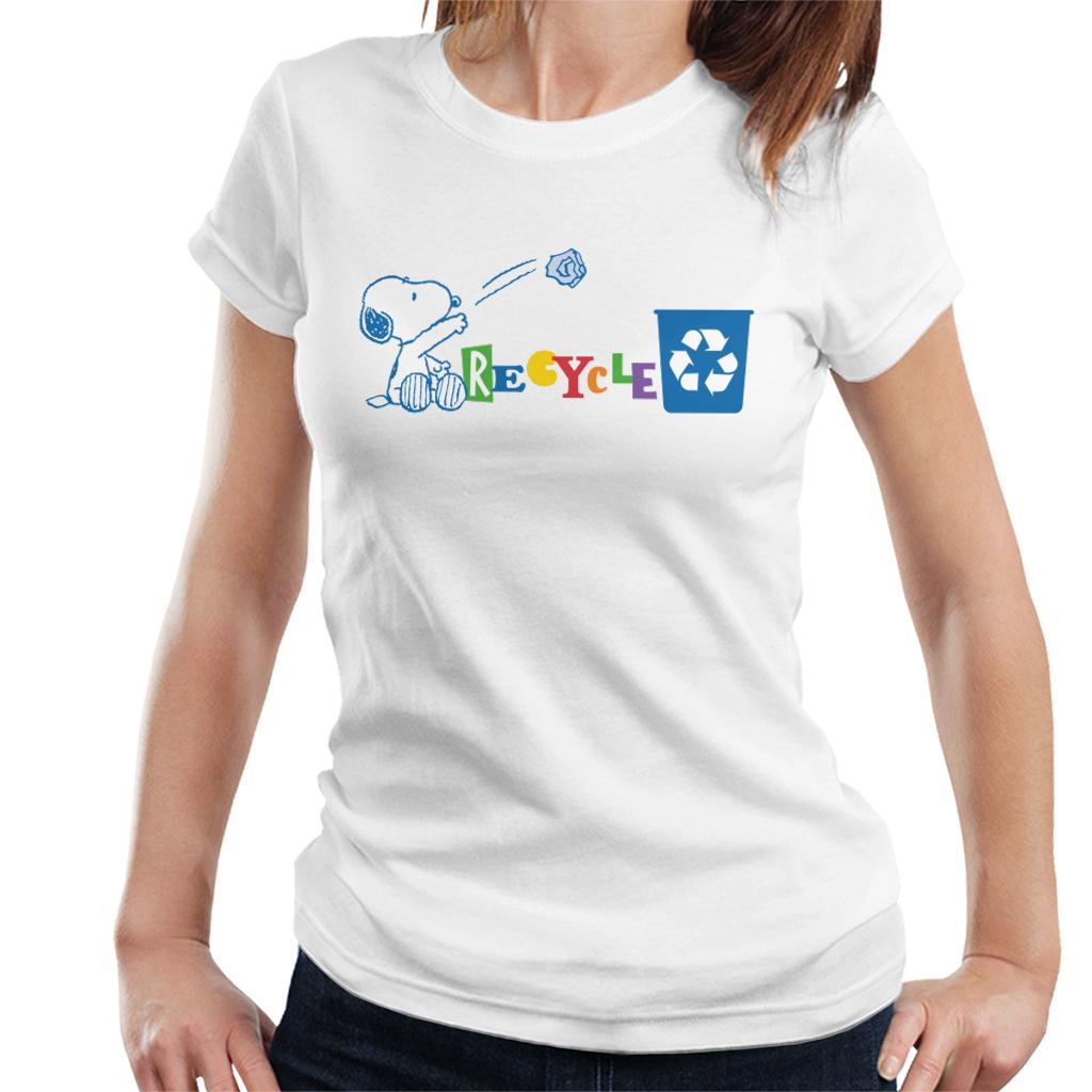 Peanuts Snoopy Recycle Women's T-Shirt-ALL + EVERY