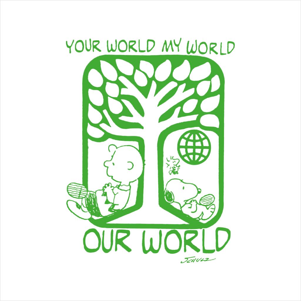 Peanuts Snoopy Your World My World Our World Women's T-Shirt-ALL + EVERY