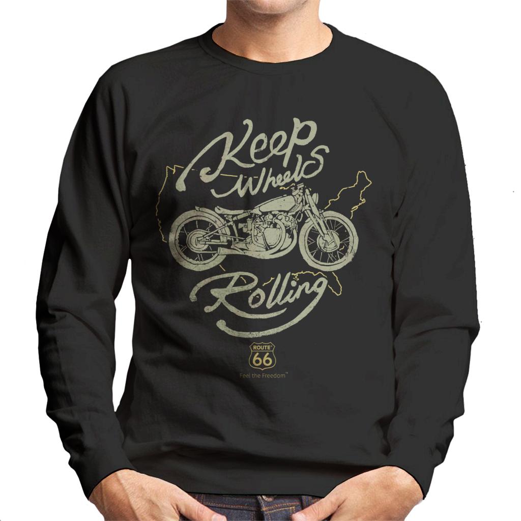 Route-66-Keep-Wheels-Rolling-Mens-Sweatshirt