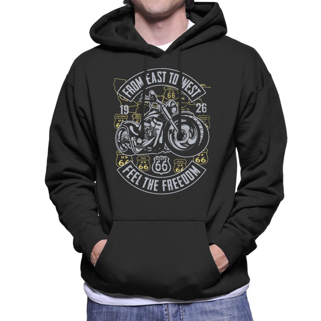 Route-66-From-East-To-West-Biker-Mens-Hooded-Sweatshirt