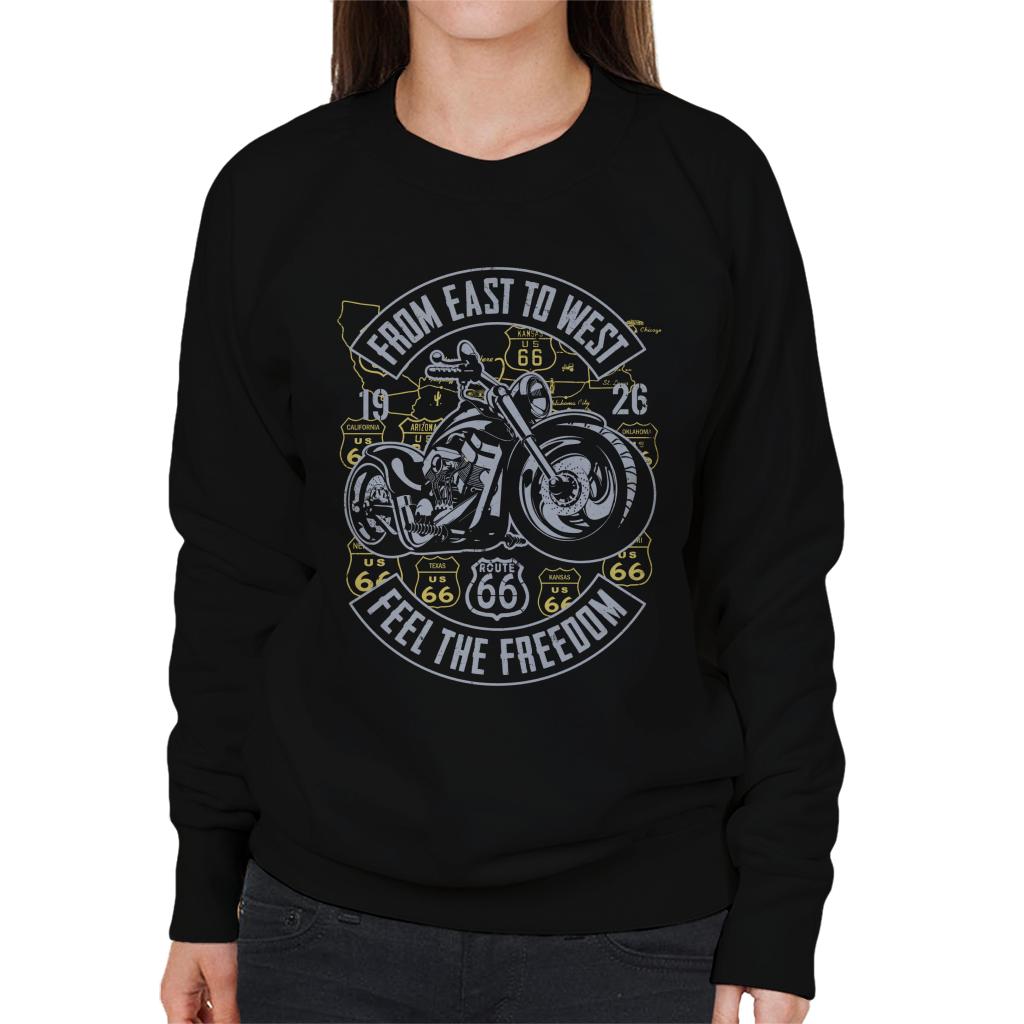 Route-66-From-East-To-West-Biker-Womens-Sweatshirt