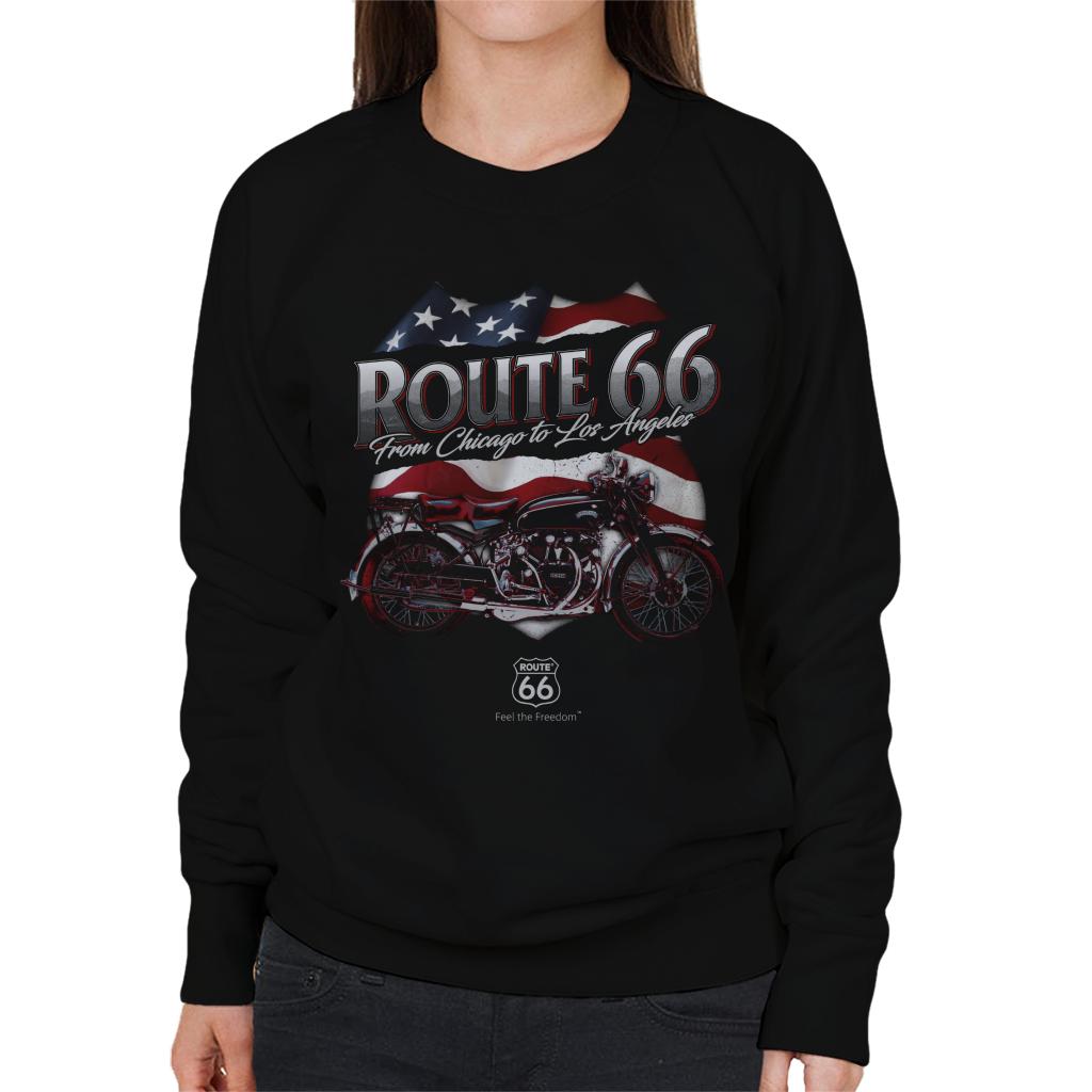 Route-66-US-Flag-&-Motorcycle-Womens-Sweatshirt