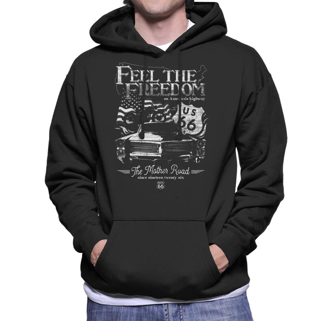 Route-66-Feel-The-Freedom-Americana-Mens-Hooded-Sweatshirt