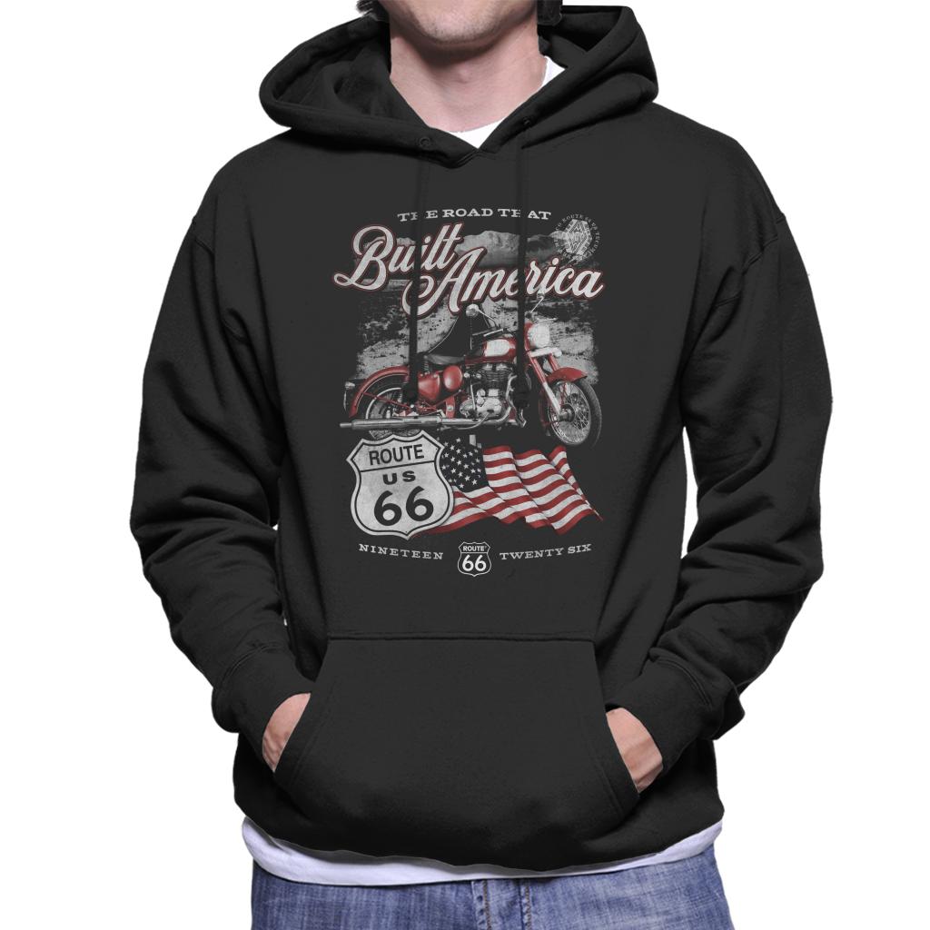 Route-66-Road-That-Built-America-Mens-Hooded-Sweatshirt