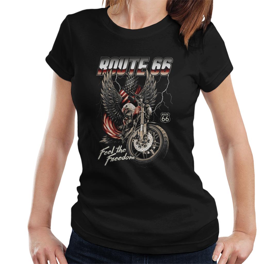 Route-66-Eagle-Feel-The-Freedom-Womens-T-Shirt