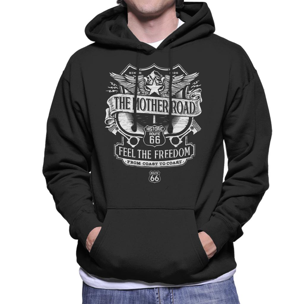 Route-66-Mother-Road-Crest-Mens-Hooded-Sweatshirt