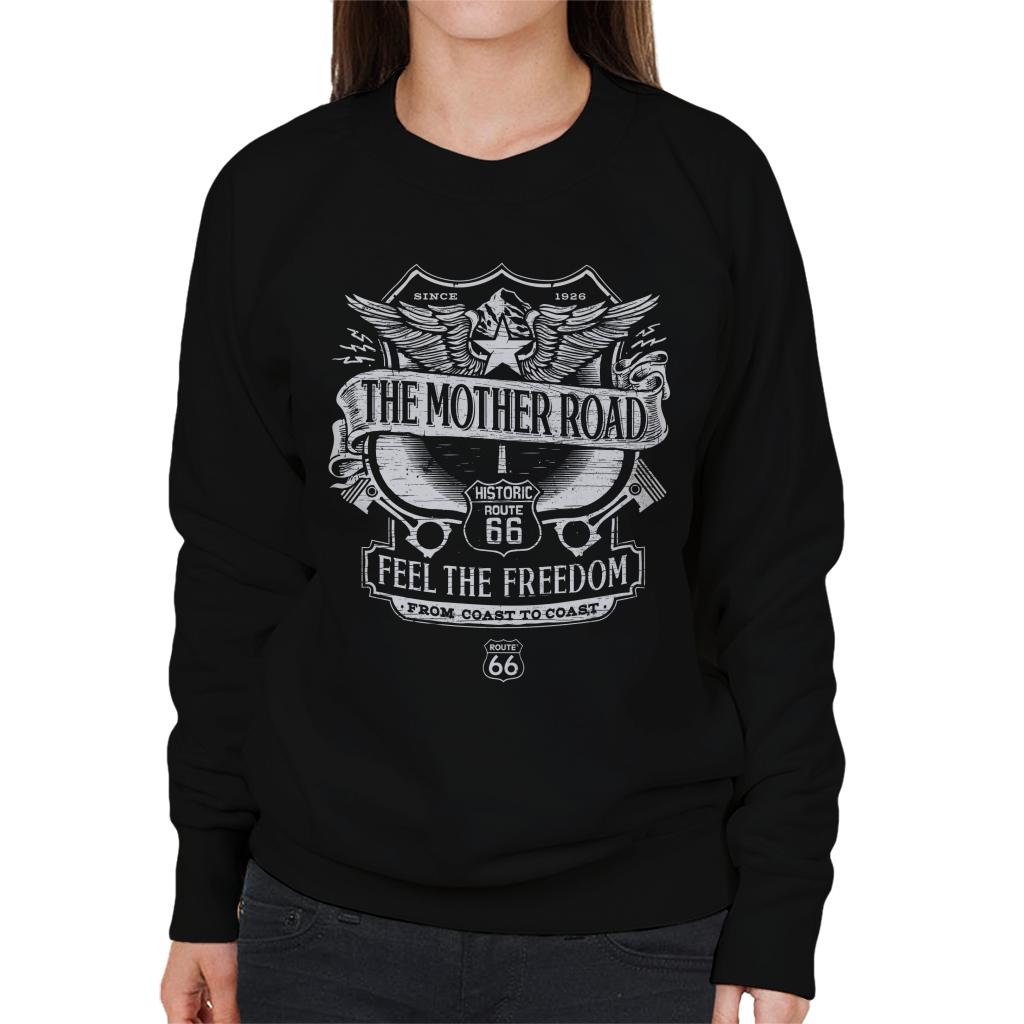 Route-66-Mother-Road-Crest-Womens-Sweatshirt