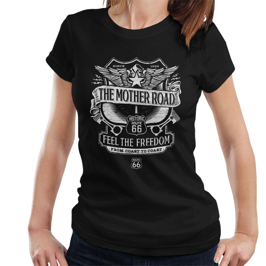 Route-66-Mother-Road-Crest-Womens-T-Shirt