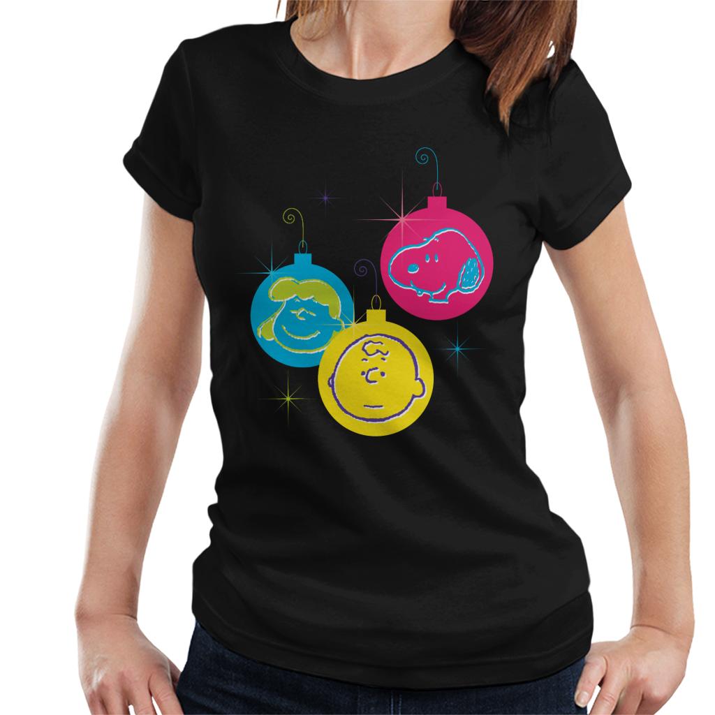 Peanuts Christmas Baubles Trio Women's T-Shirt-ALL + EVERY