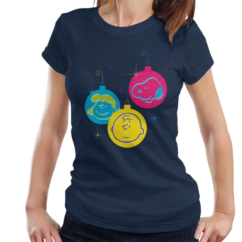 Peanuts Christmas Baubles Trio Women's T-Shirt-ALL + EVERY