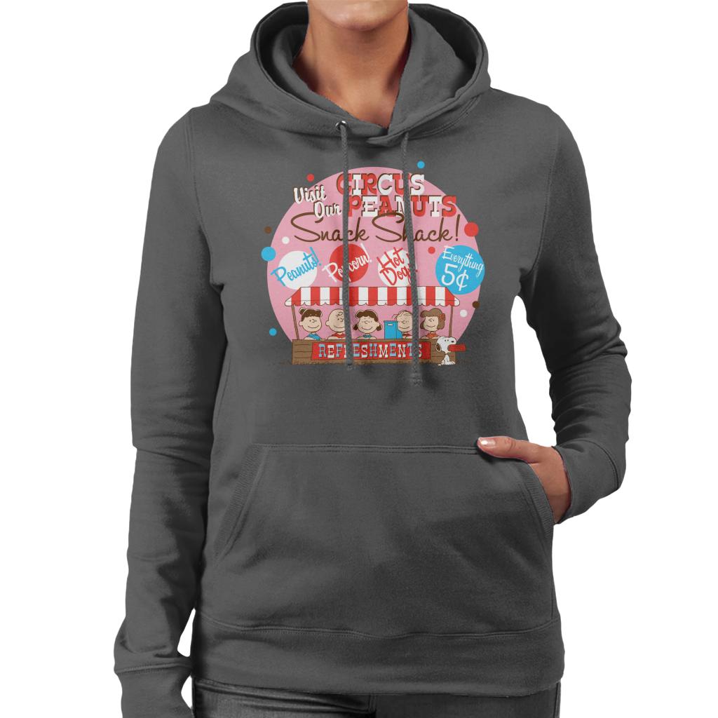 Peanuts Circus Snack Shack Women's Hooded Sweatshirt-ALL + EVERY