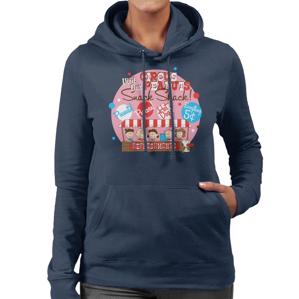 Peanuts Circus Snack Shack Women's Hooded Sweatshirt-ALL + EVERY