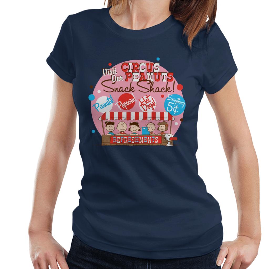 Peanuts Circus Snack Shack Women's T-Shirt-ALL + EVERY